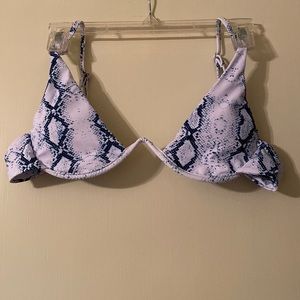 Snakeskin print bikini top